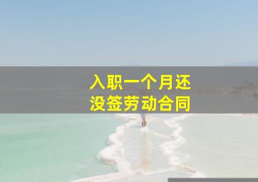 入职一个月还没签劳动合同