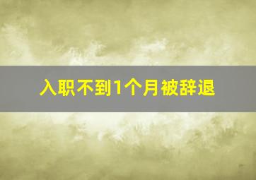 入职不到1个月被辞退