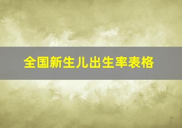 全国新生儿出生率表格