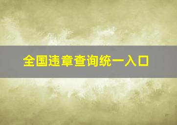 全国违章查询统一入口