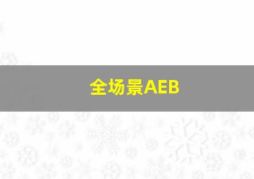 全场景AEB