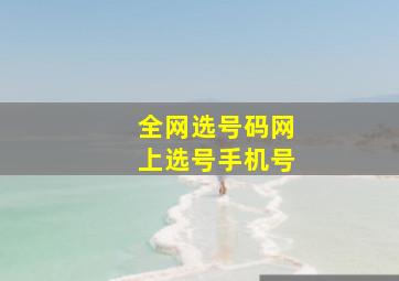 全网选号码网上选号手机号