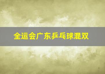 全运会广东乒乓球混双