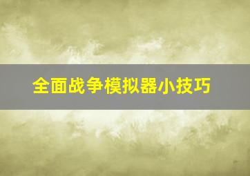 全面战争模拟器小技巧