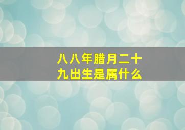 八八年腊月二十九出生是属什么