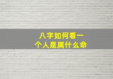 八字如何看一个人是属什么命