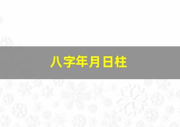 八字年月日柱