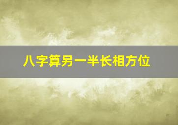 八字算另一半长相方位