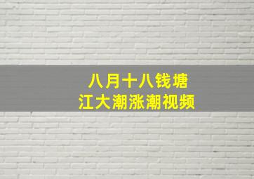 八月十八钱塘江大潮涨潮视频