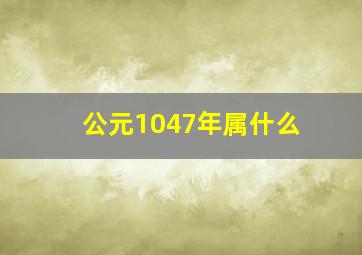 公元1047年属什么