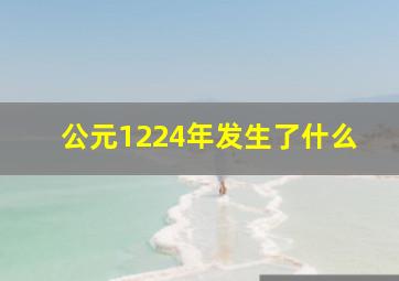 公元1224年发生了什么