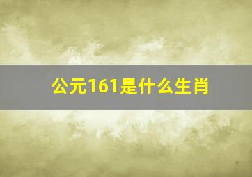 公元161是什么生肖