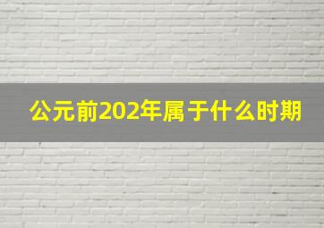 公元前202年属于什么时期