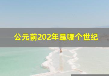 公元前202年是哪个世纪