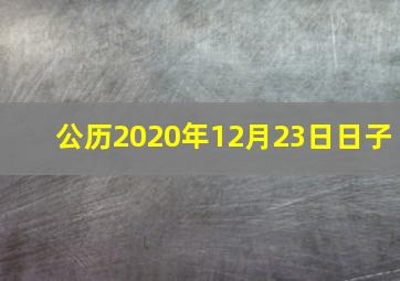 公历2020年12月23日日子