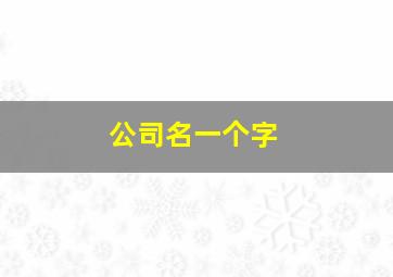 公司名一个字