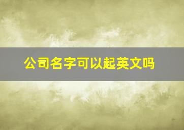 公司名字可以起英文吗