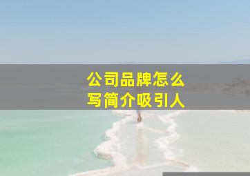 公司品牌怎么写简介吸引人