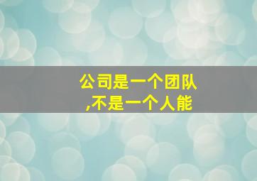 公司是一个团队,不是一个人能