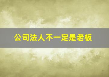 公司法人不一定是老板