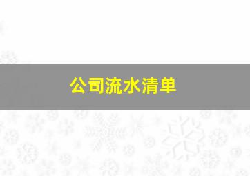 公司流水清单