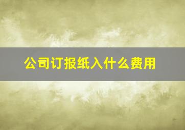 公司订报纸入什么费用