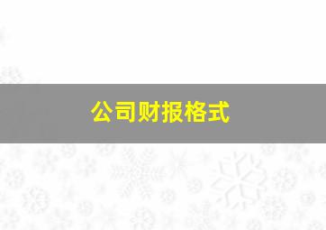 公司财报格式