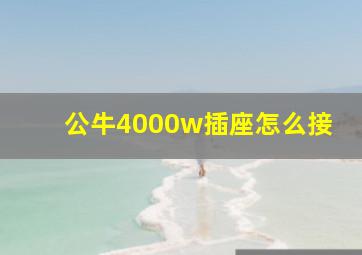 公牛4000w插座怎么接