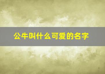 公牛叫什么可爱的名字