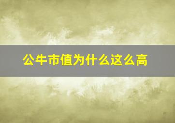 公牛市值为什么这么高