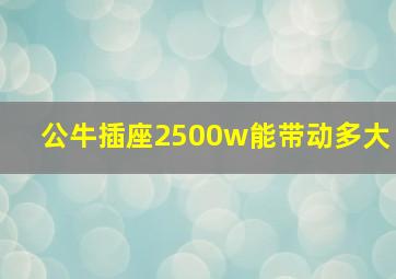 公牛插座2500w能带动多大