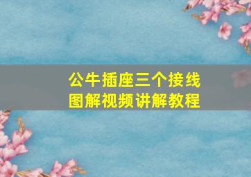 公牛插座三个接线图解视频讲解教程