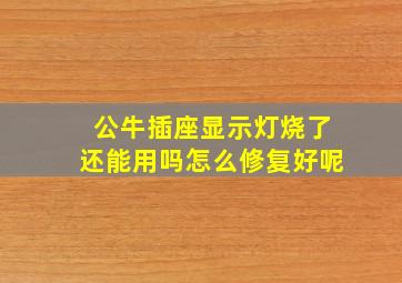 公牛插座显示灯烧了还能用吗怎么修复好呢