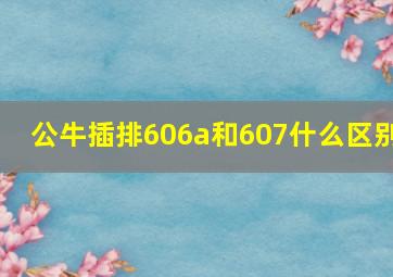 公牛插排606a和607什么区别