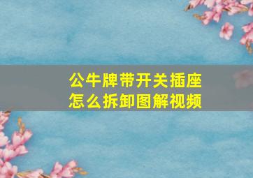 公牛牌带开关插座怎么拆卸图解视频