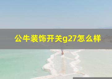 公牛装饰开关g27怎么样