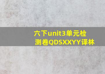 六下unit3单元检测卷QDSXXYY译林