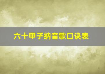 六十甲子纳音歌口诀表