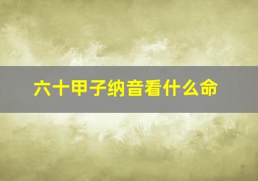 六十甲子纳音看什么命