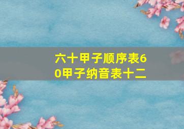 六十甲子顺序表60甲子纳音表十二