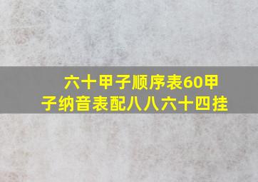 六十甲子顺序表60甲子纳音表配八八六十四挂