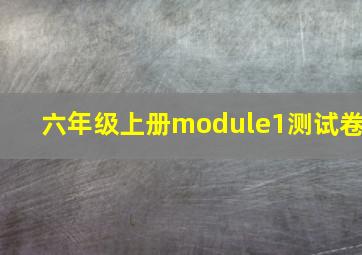 六年级上册module1测试卷