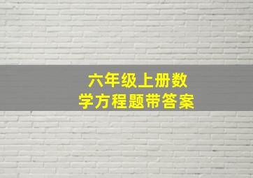 六年级上册数学方程题带答案