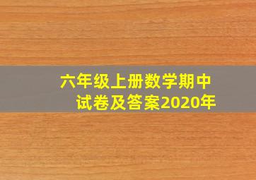 六年级上册数学期中试卷及答案2020年