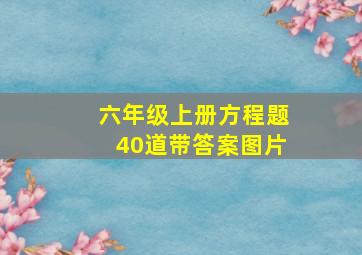 六年级上册方程题40道带答案图片