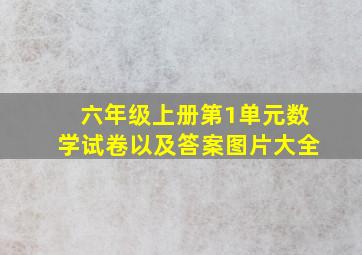 六年级上册第1单元数学试卷以及答案图片大全