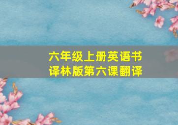 六年级上册英语书译林版第六课翻译