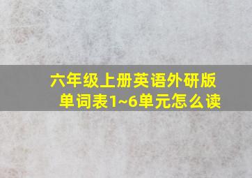 六年级上册英语外研版单词表1~6单元怎么读