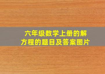 六年级数学上册的解方程的题目及答案图片