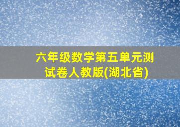 六年级数学第五单元测试卷人教版(湖北省)